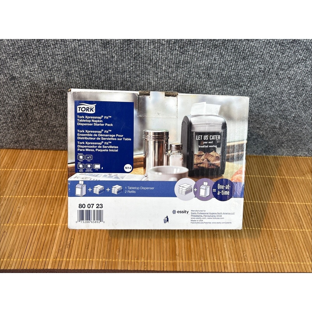 Tork Xpressnap Fit Tabletop Napkin Dispenser Starter Pack Black 800723 N14 New